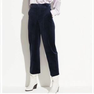 Vince - Velvet Cropped Trouser in Baltic (4)